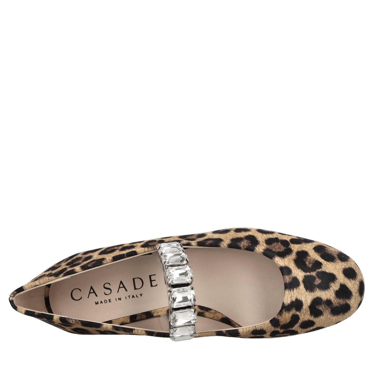 Ballerine Modello Crystal Ballet in pelle scamosciata con stampa effetto leopardo 