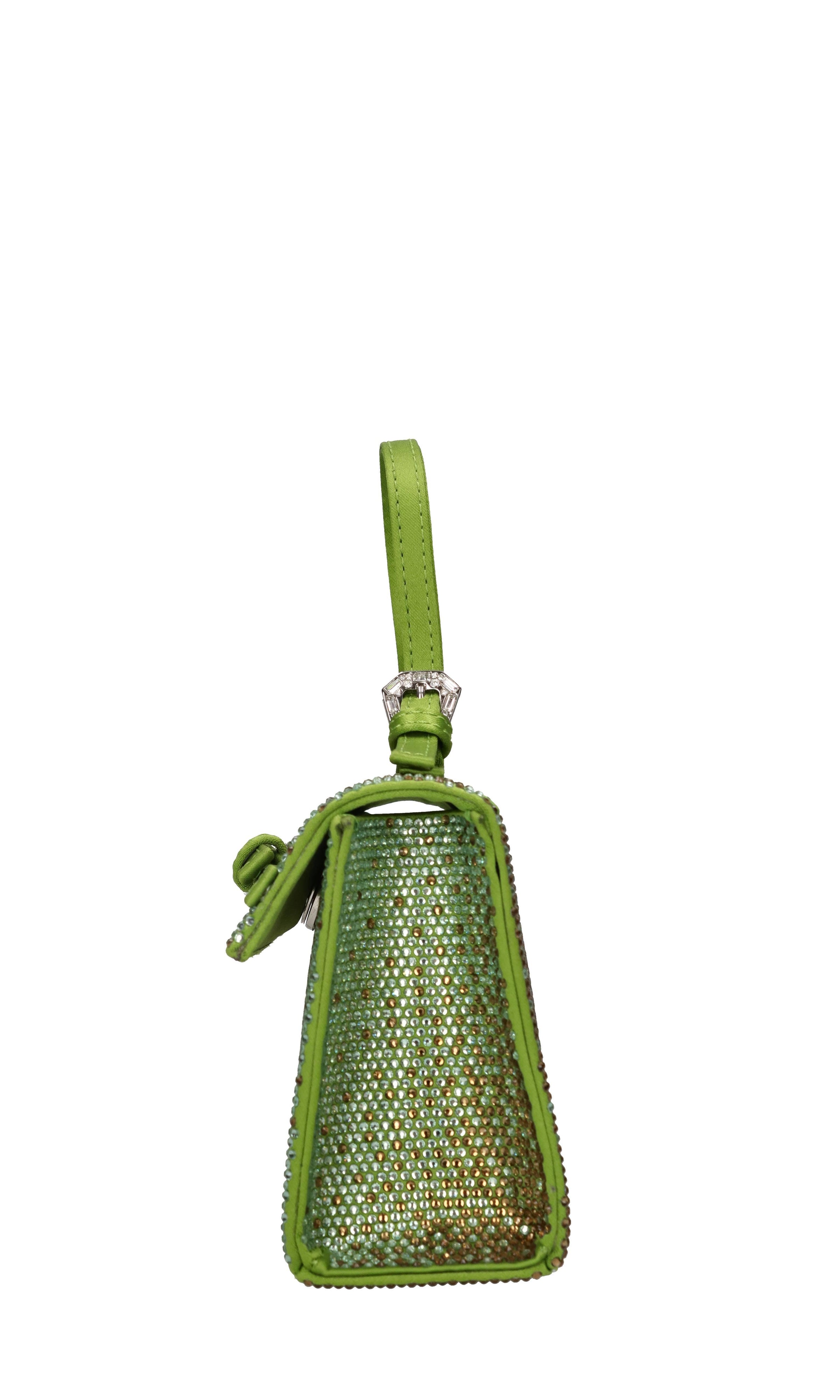 Borsa mini in raso e strass 