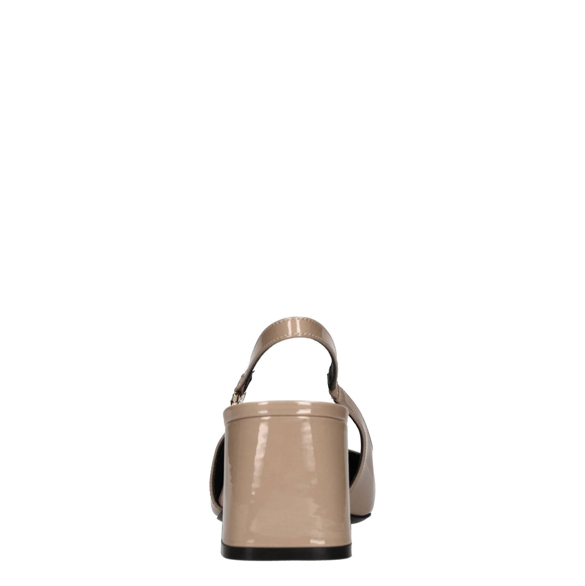 Décolleté slingback in pelle lucida 