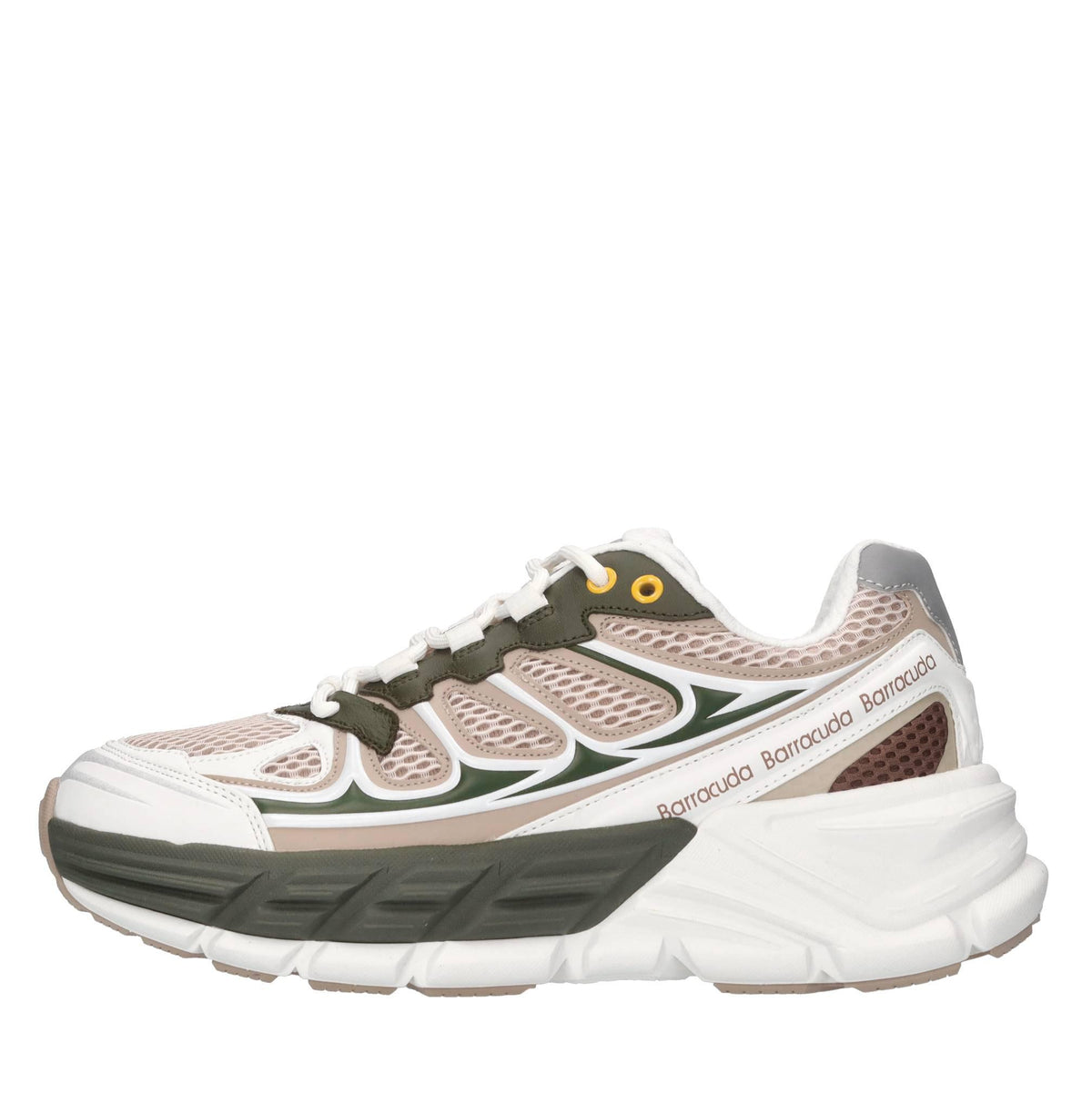 Sneakers in pelle,tessuto e gomma 
