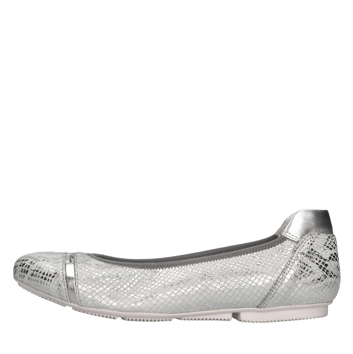 Ballerine in pelle e tessuto 