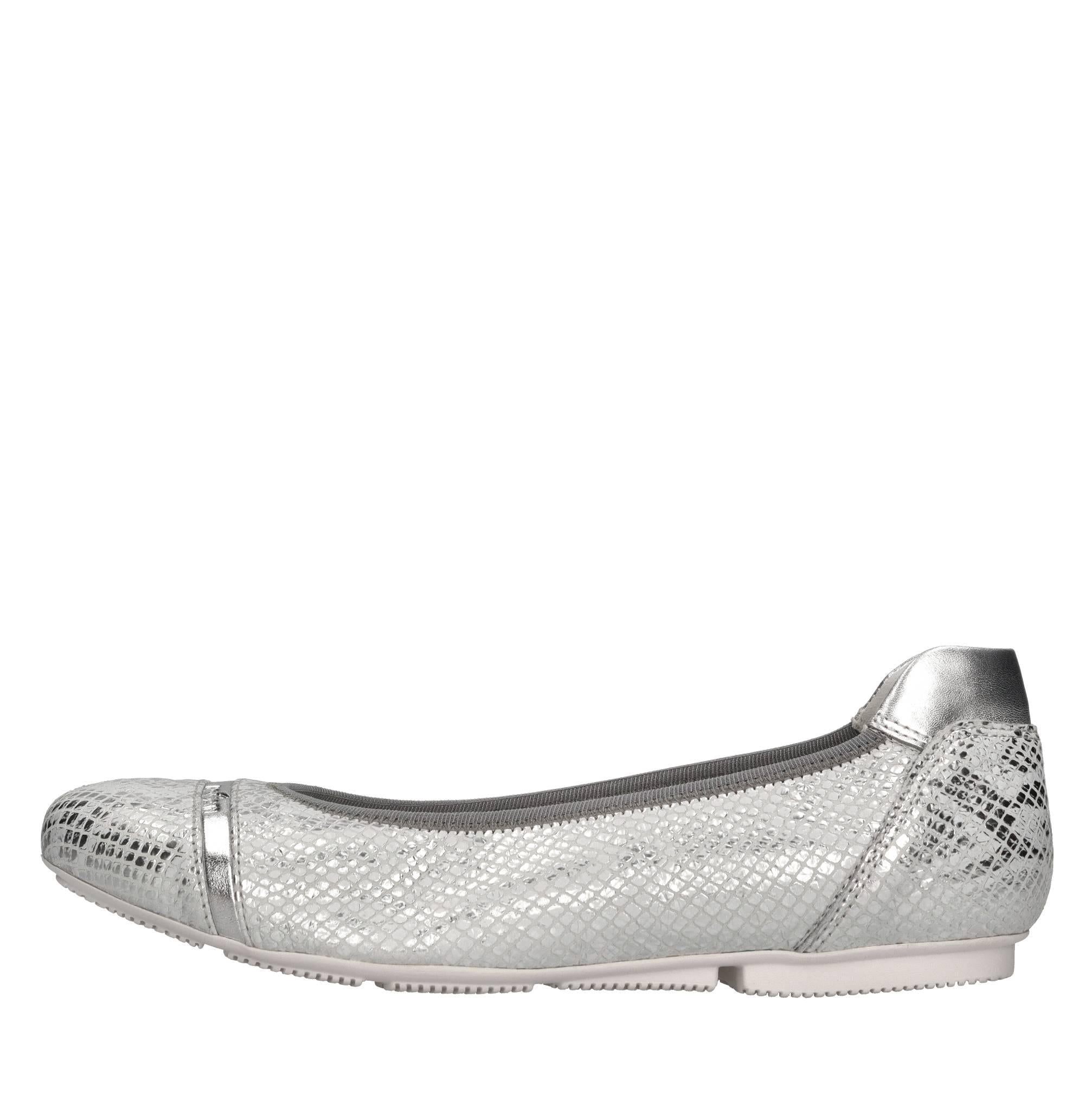 Ballerine in pelle e tessuto 