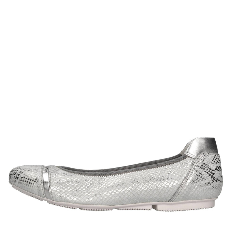 Ballerine in pelle e tessuto 
