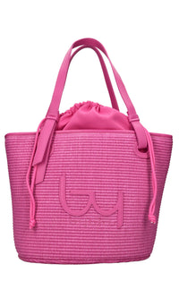 Borsa in rafia ed ecopelle 