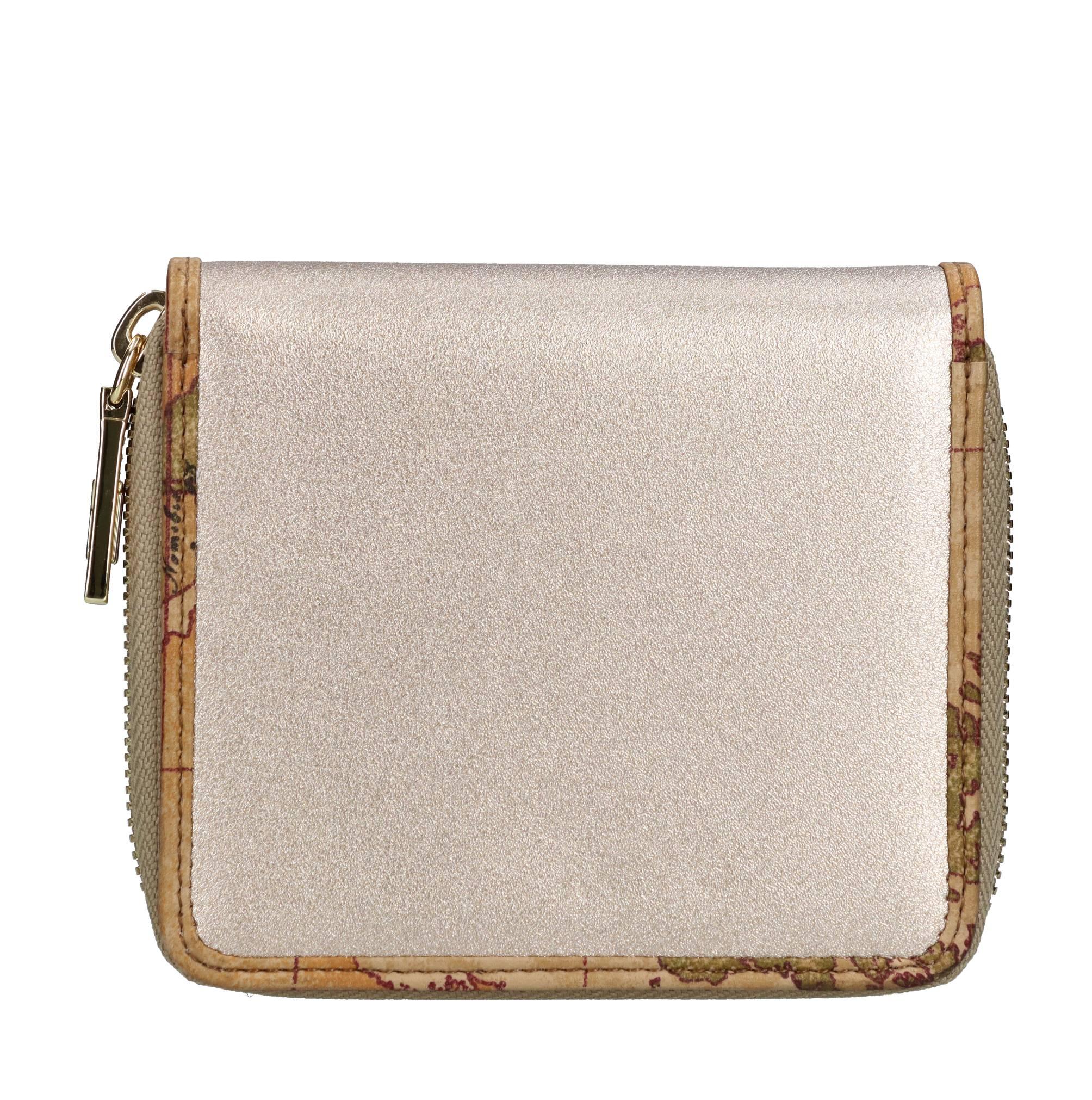 Portafoglio zip around piccolo in pelle ed ecopelle 
