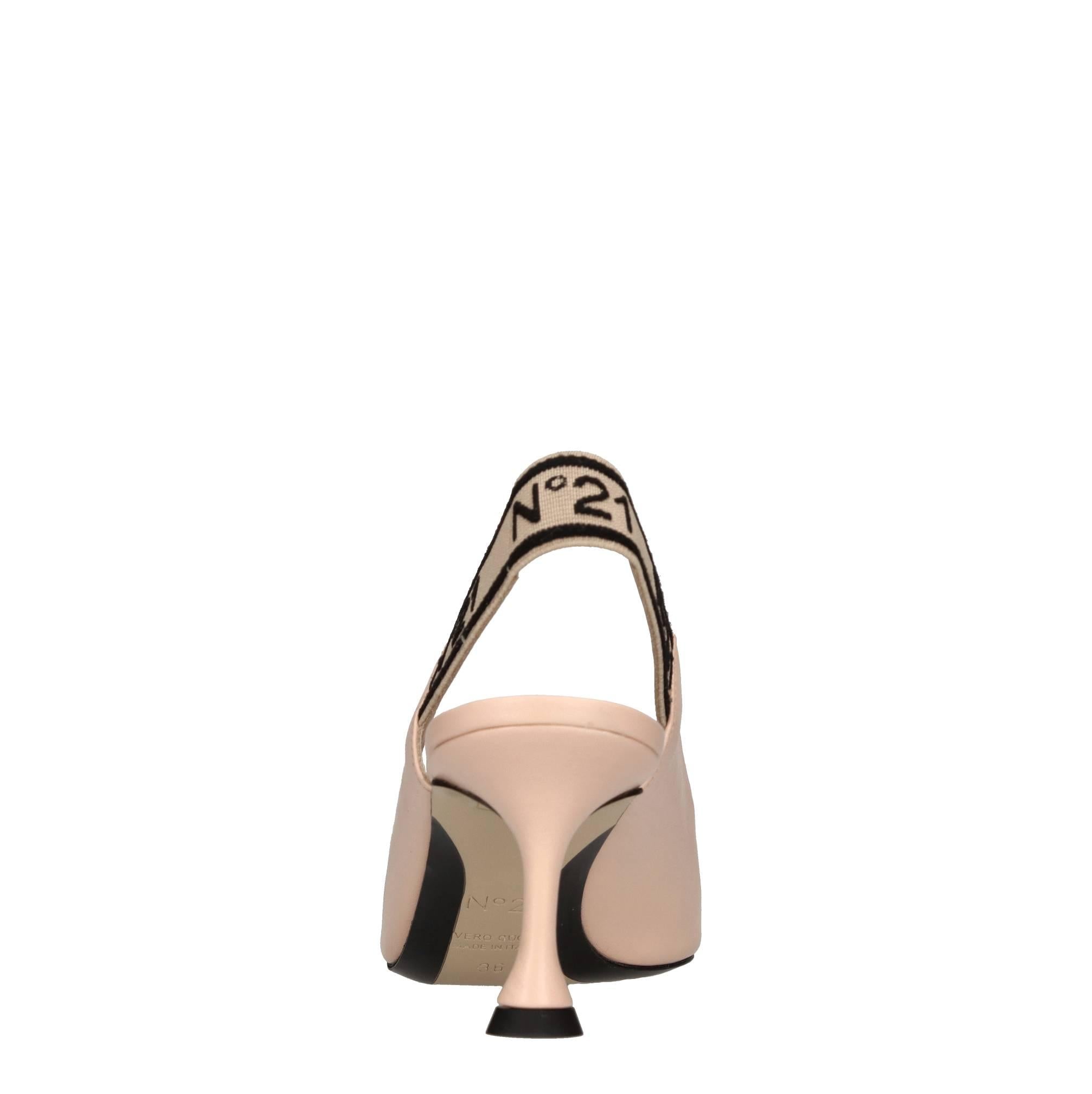 Décolleté slingback in pelle 