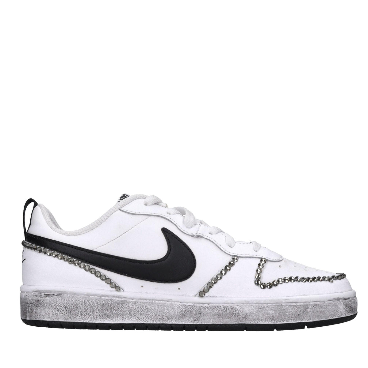 Sneakers in pelle e strass 