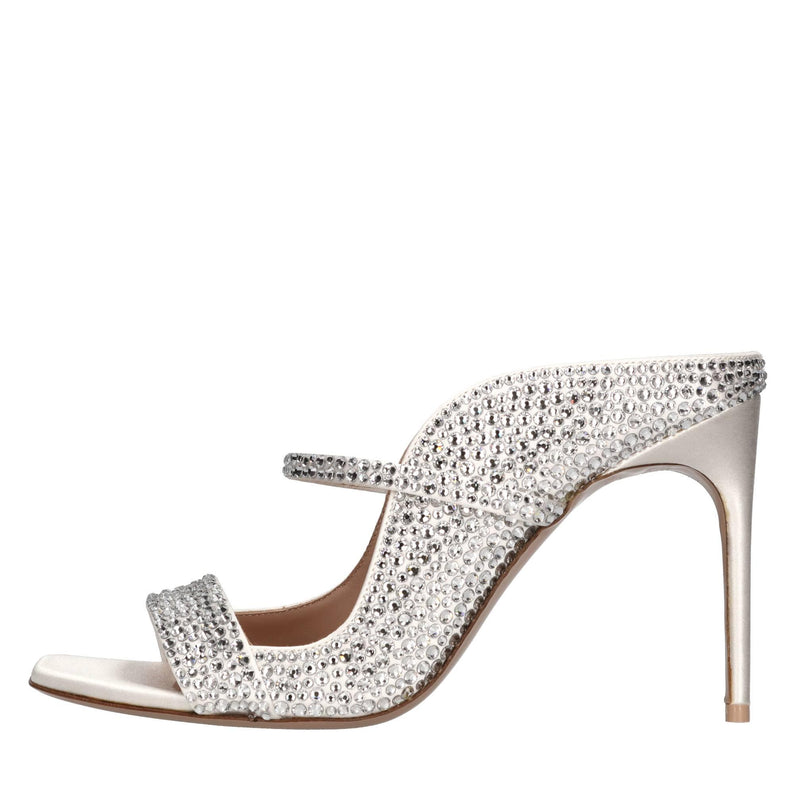 Mules modello Carlotta in raso e strass 