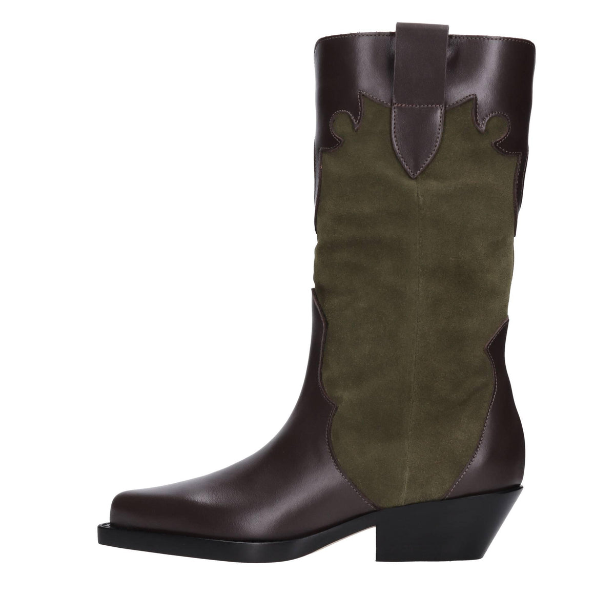 Stivali texani in pelle e camoscio 