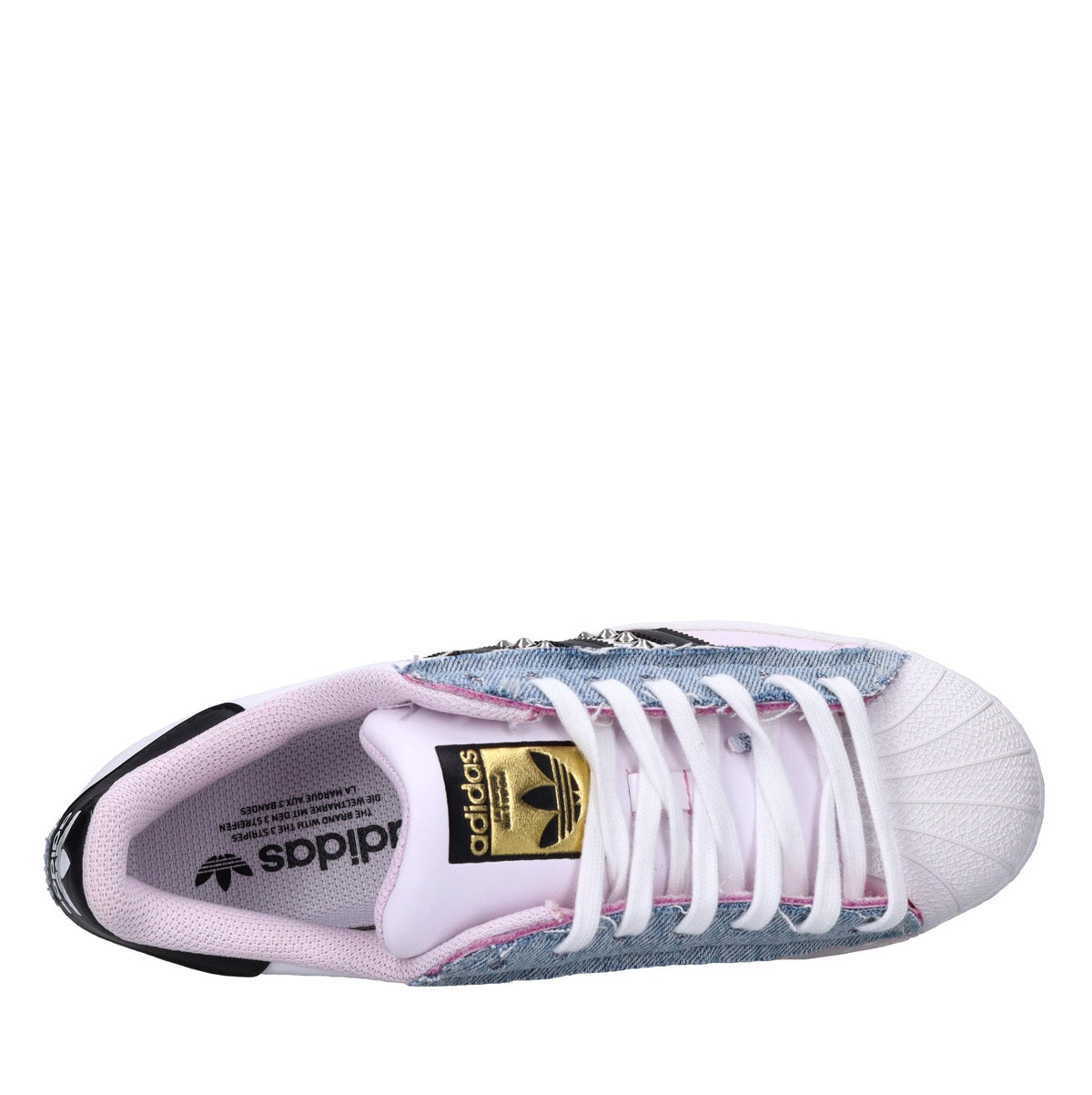 Sneakers in pelle e tessuto 