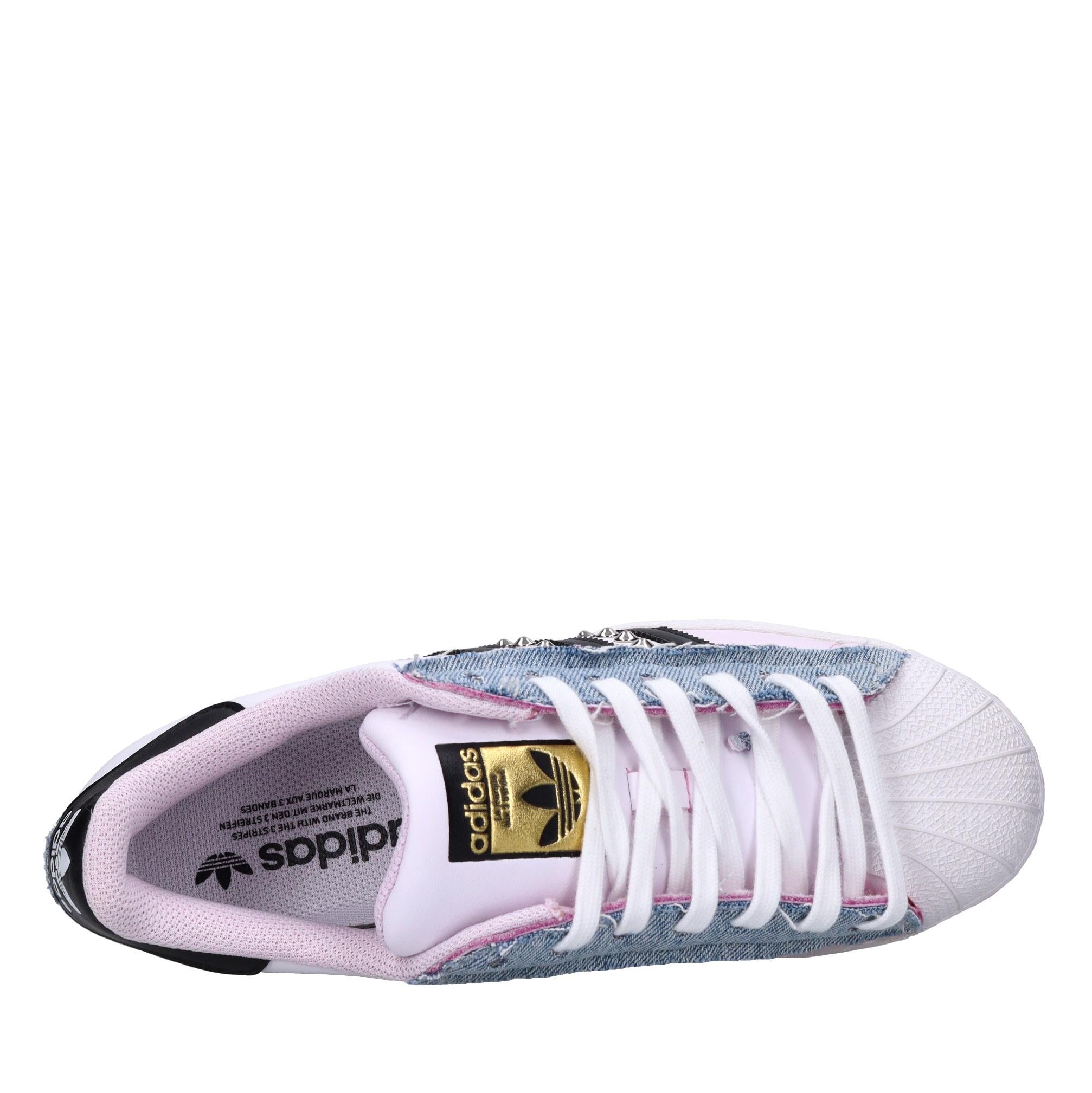 Sneakers in pelle e tessuto 