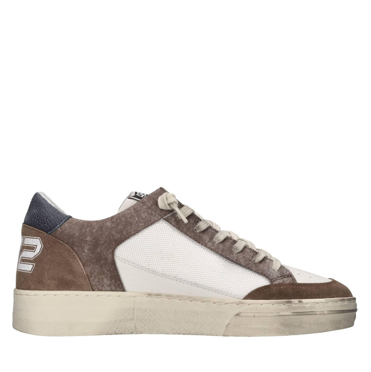 Sneakers in pelle e tessuto 