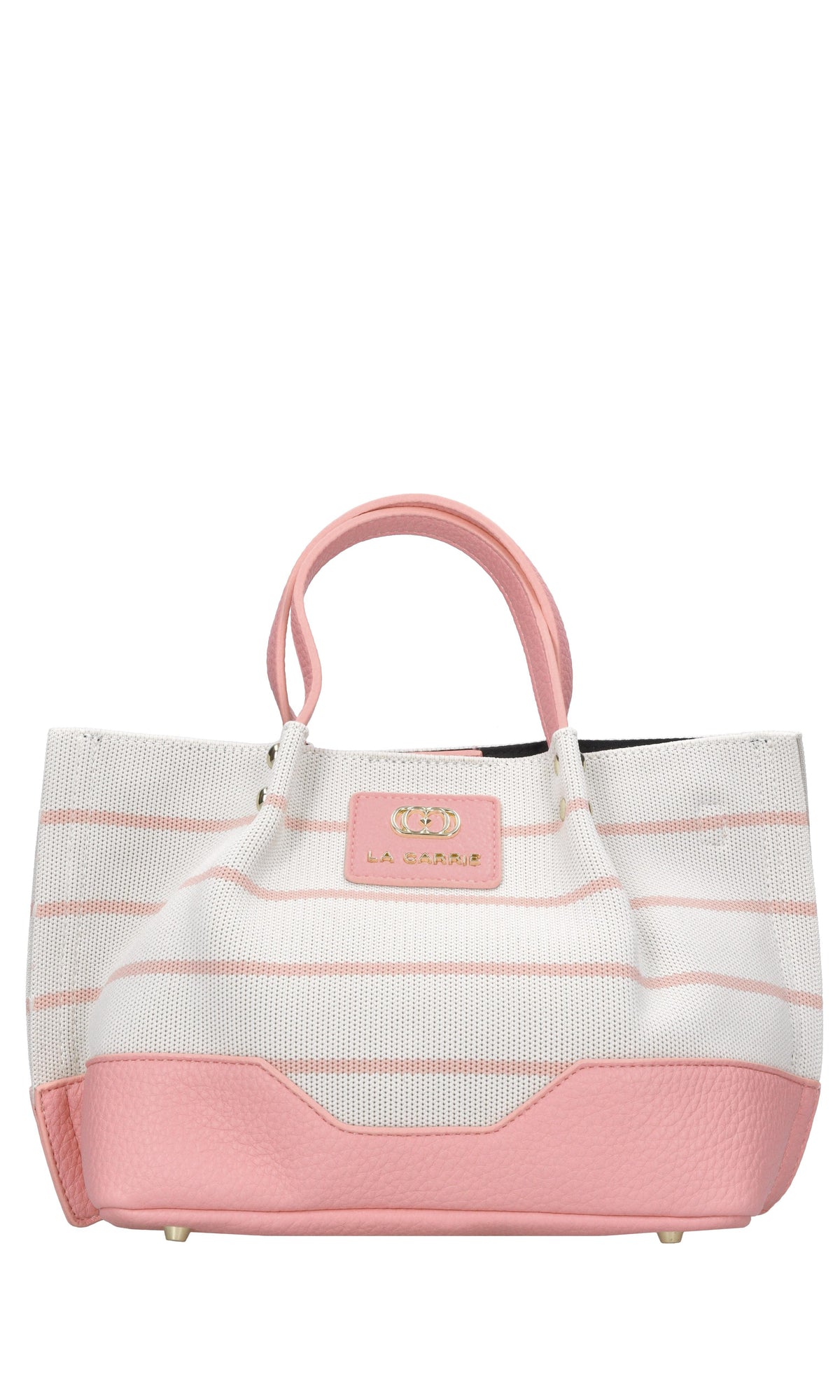 Borsa Stripes in tessuto ed ecopelle 