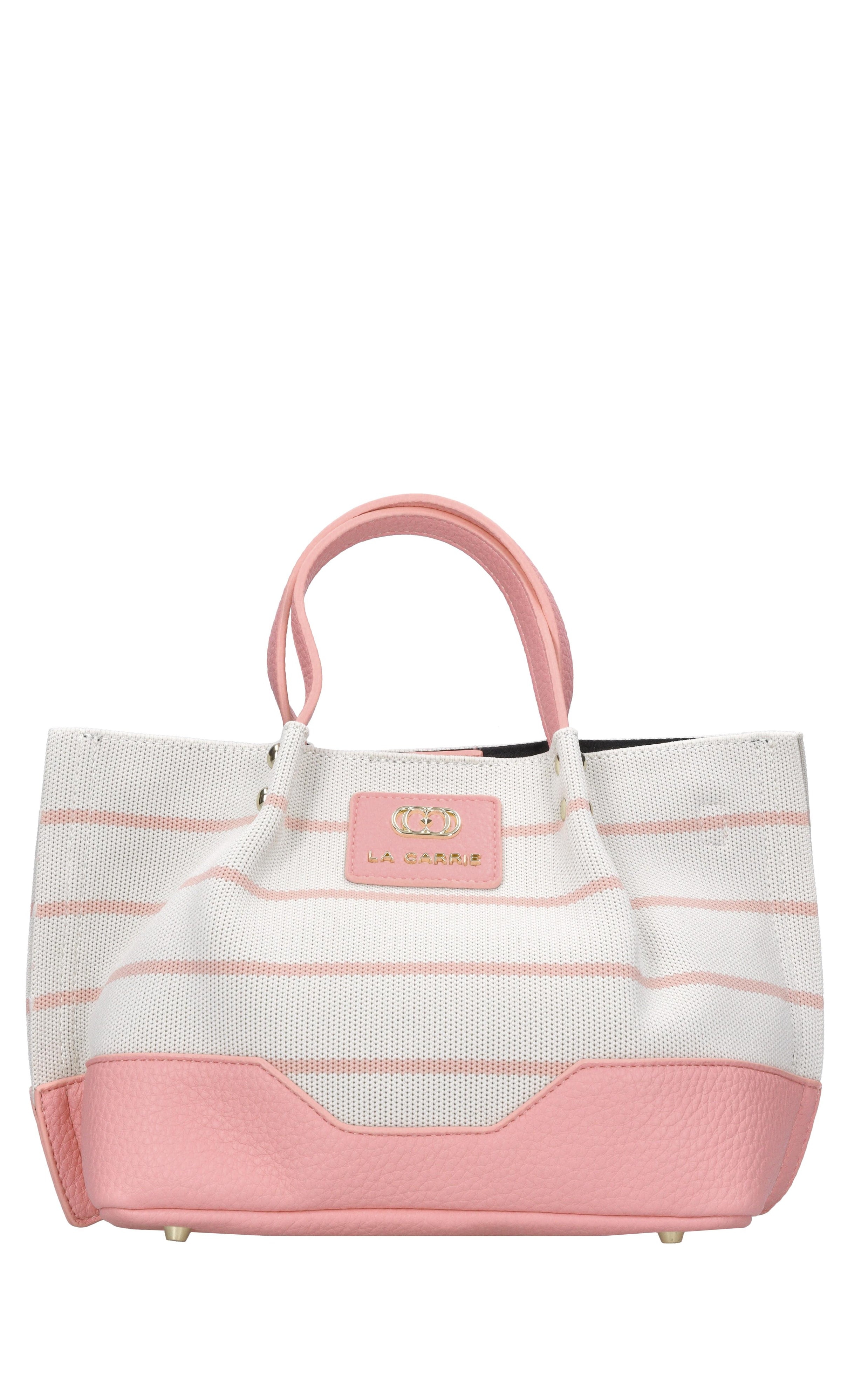 Borsa Stripes in tessuto ed ecopelle 