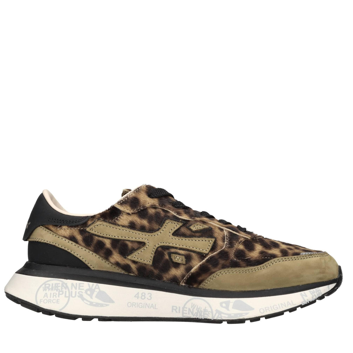 Sneakers in pelle ecopelle e tessuto 