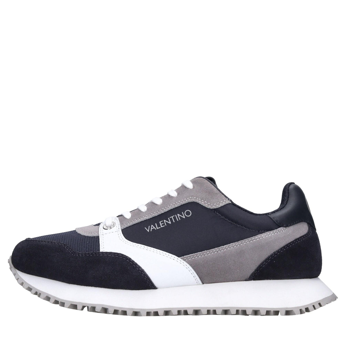 Sneakers in pelle e tessuto 