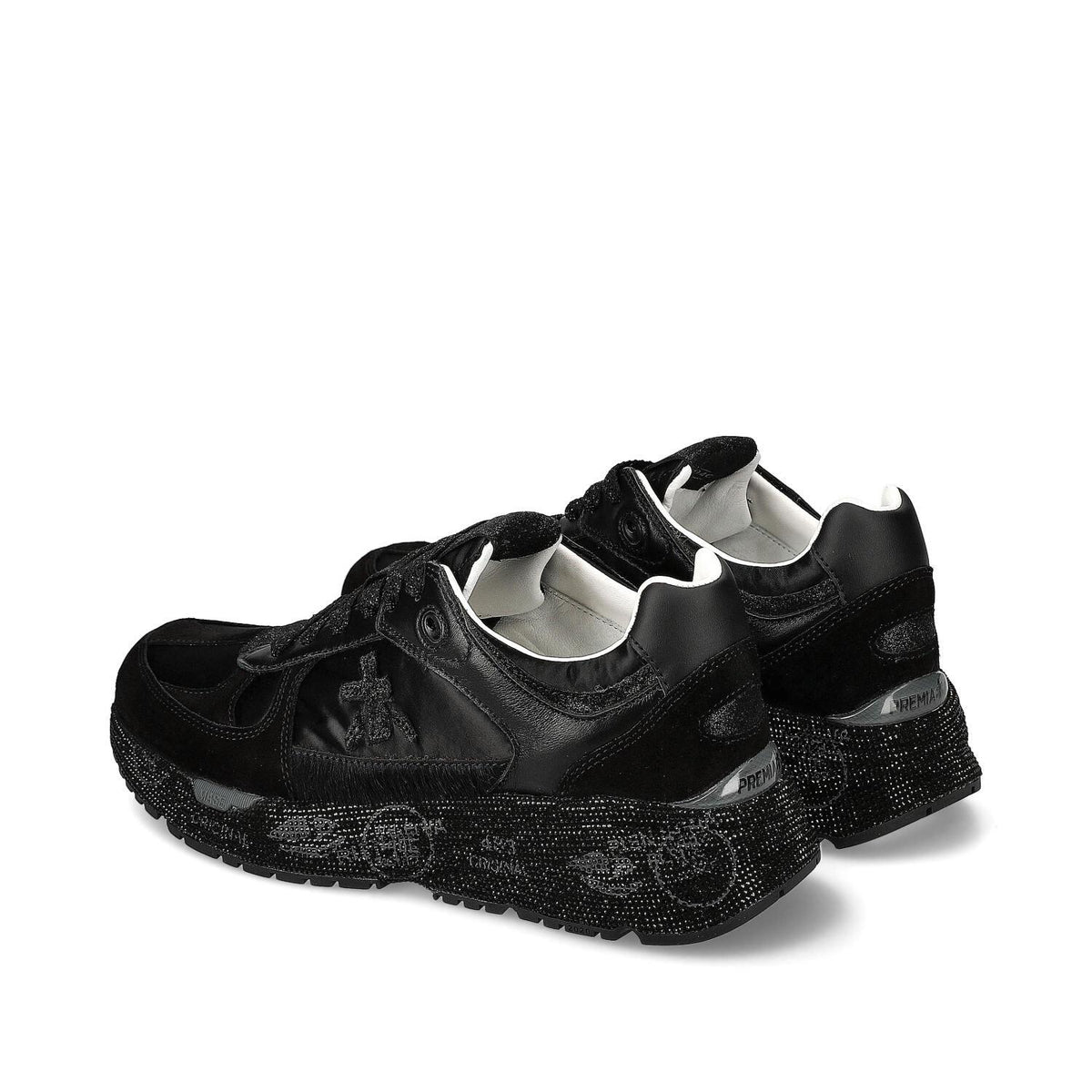 Sneakers in camoscio tessuto ed ecopelle 