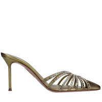 Mules in pelle e strass 