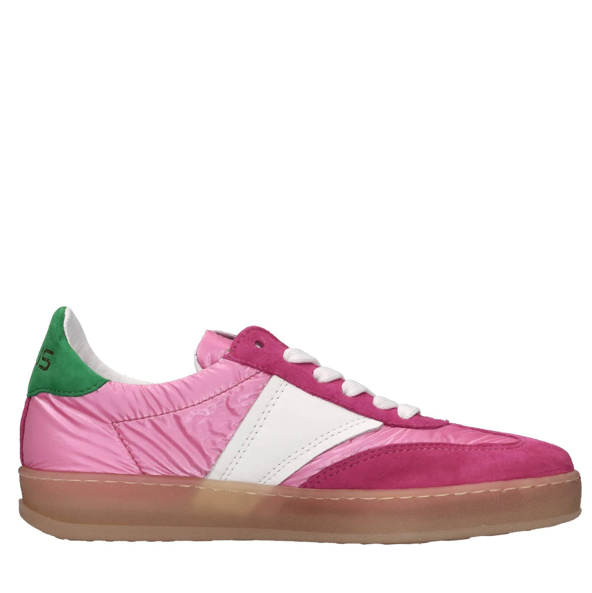 Sneakers in pelle e tessuto 