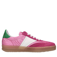 Sneakers in pelle e tessuto 