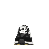 Sneakers in pelle e tessuto 