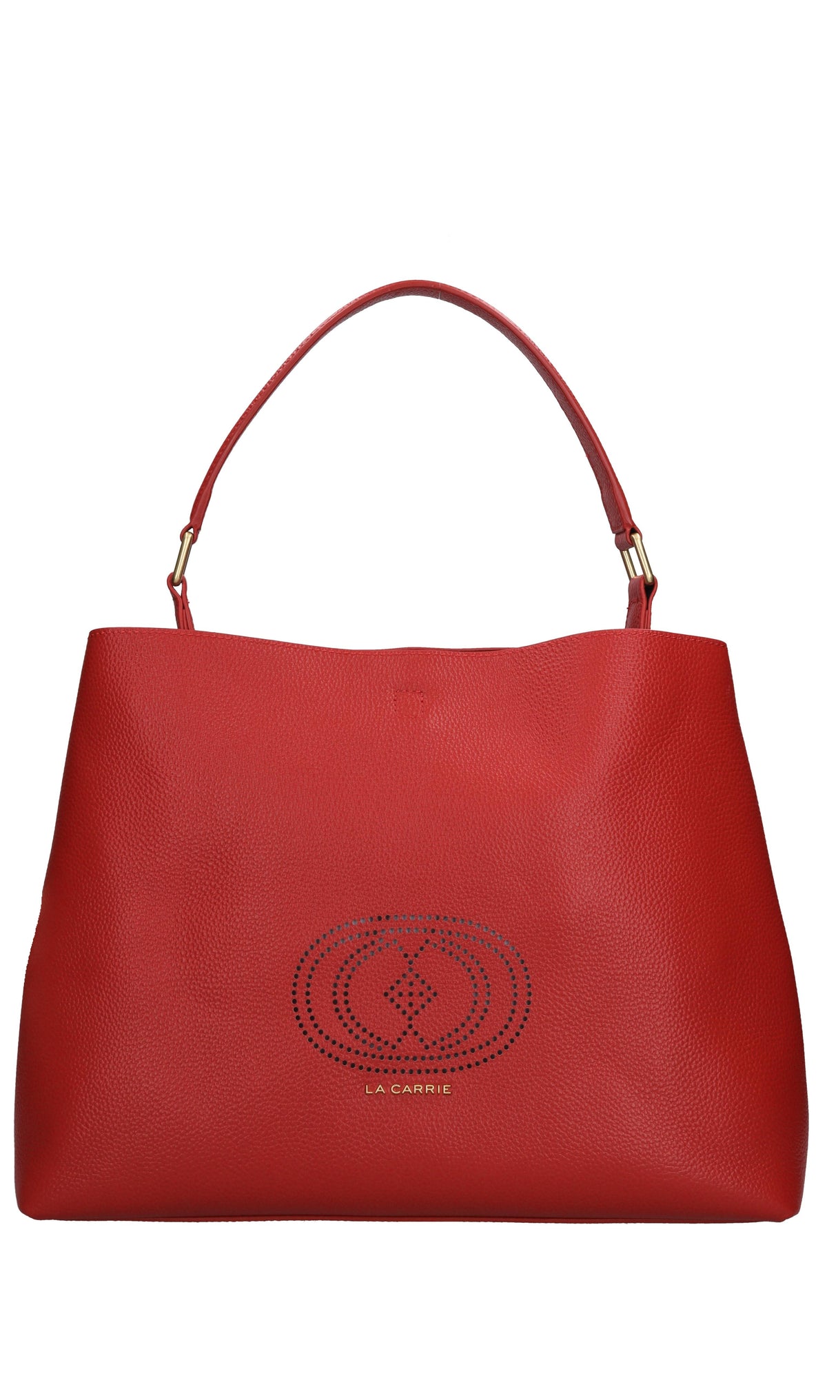 Borsa drilled logo hook in pelle 