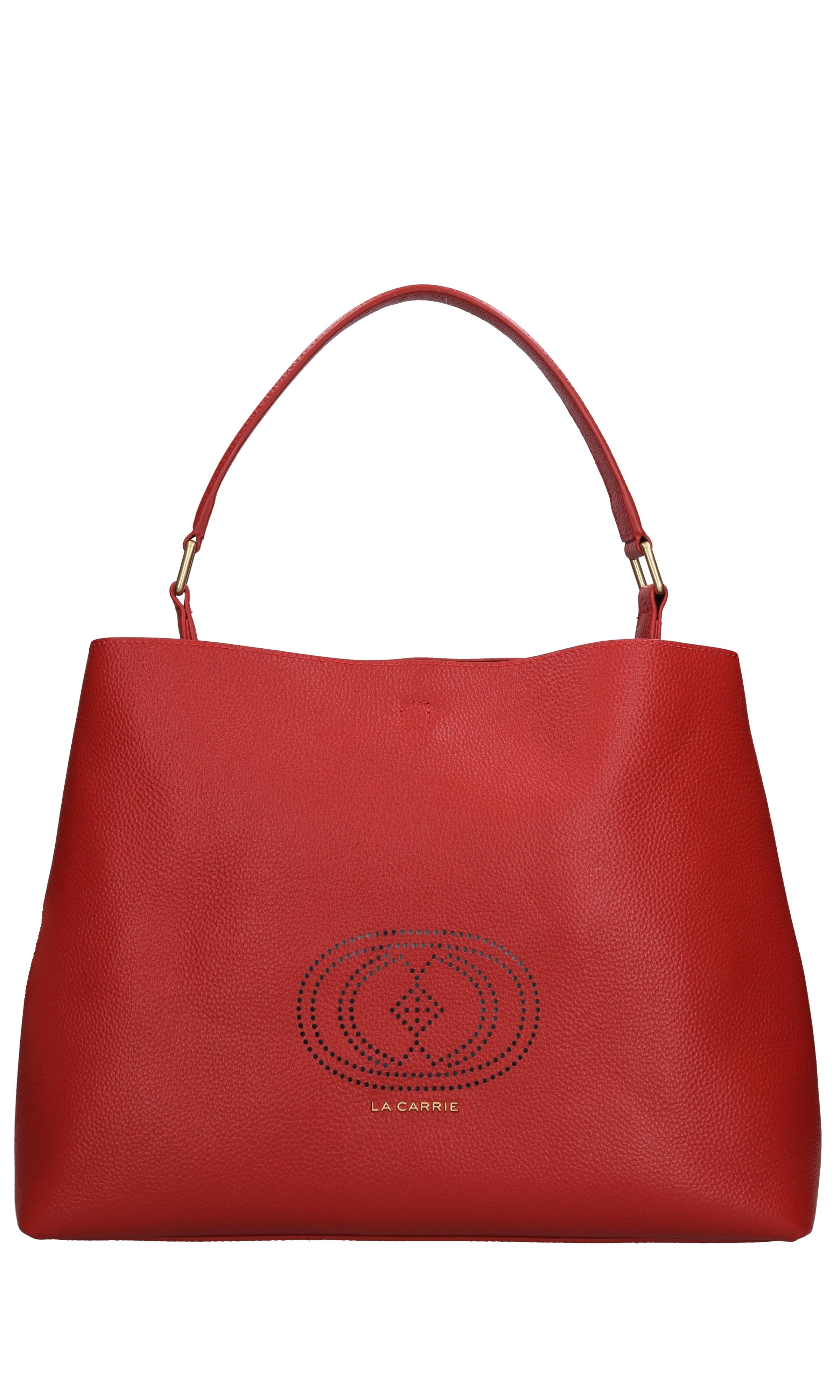 Borsa drilled logo hook in pelle 
