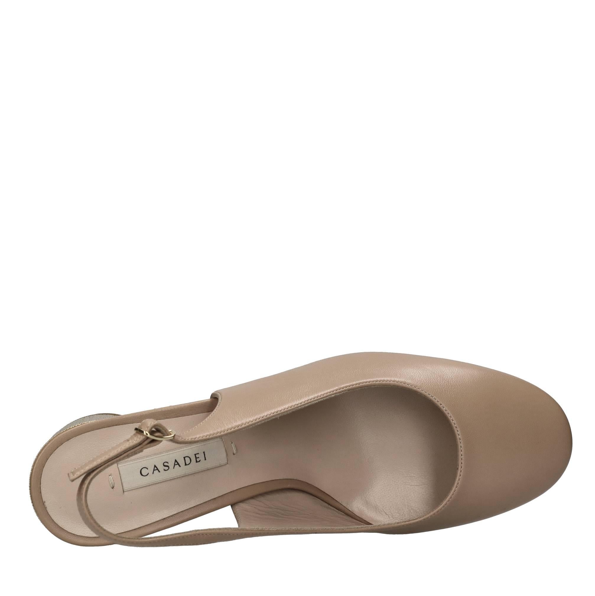 Décolleté slingback in pelle 