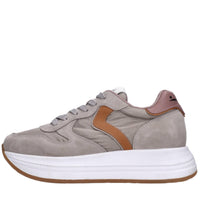 Sneakers in camoscio pelle e tessuto 
