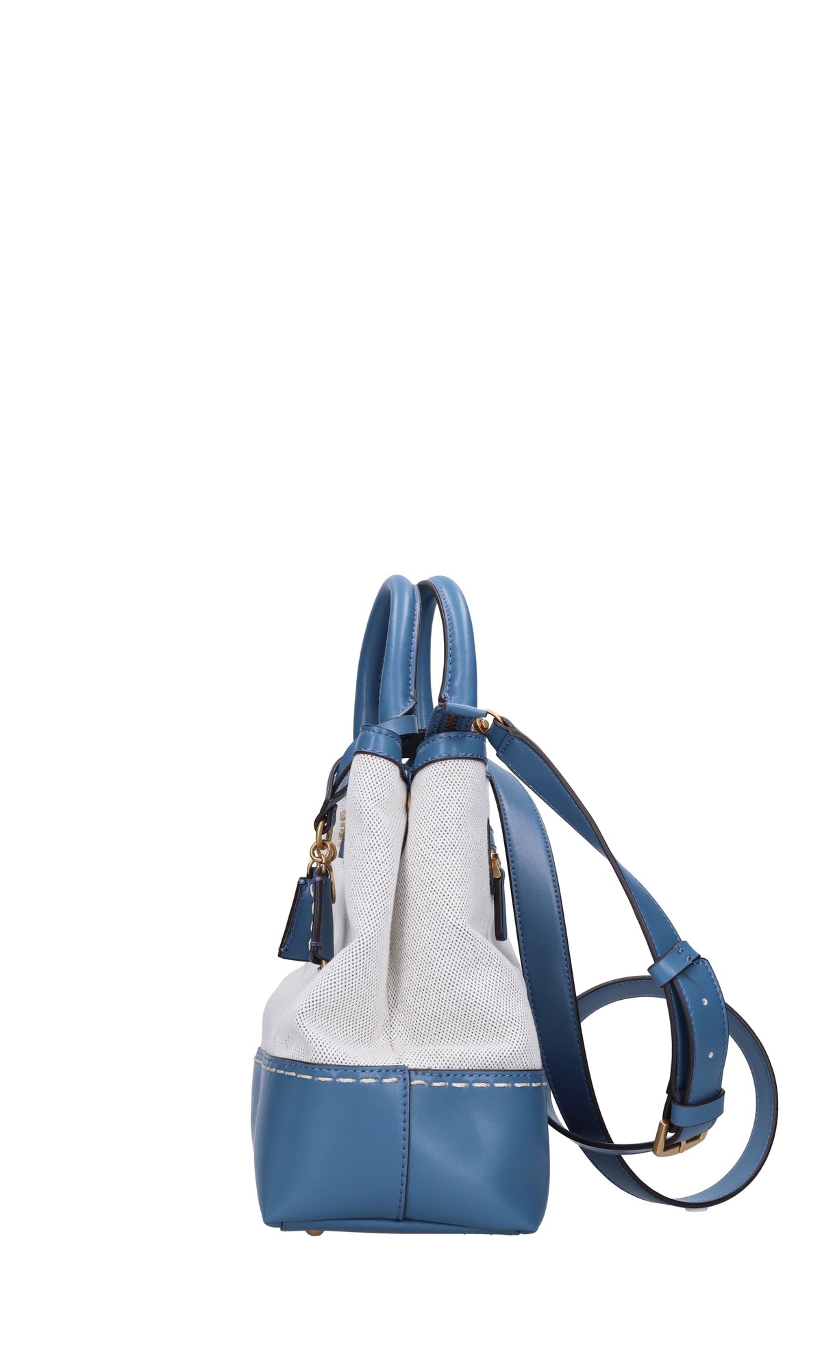 Borsa in ecopelle e tessuto 