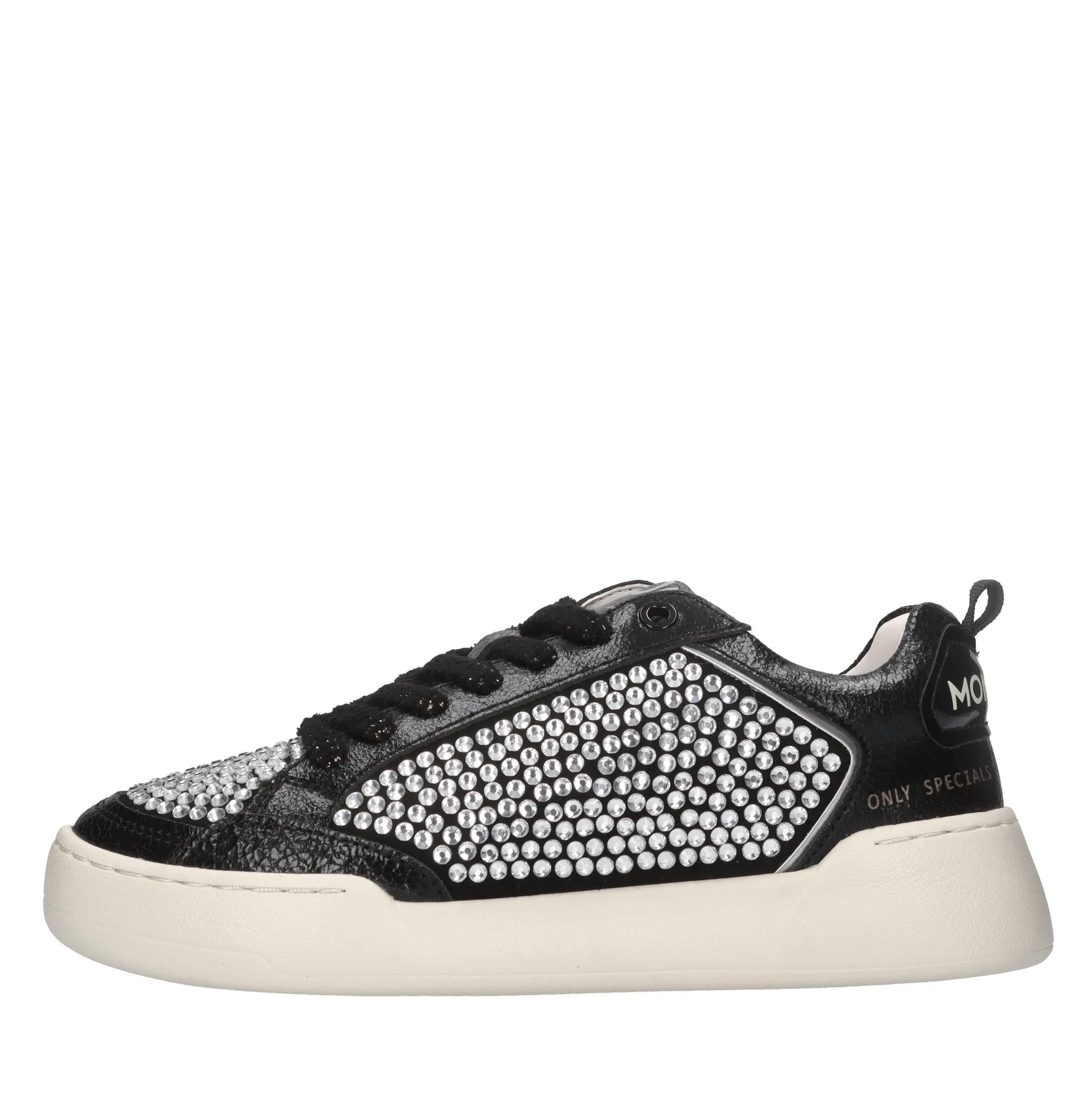 Sneakers in pelle e strass 