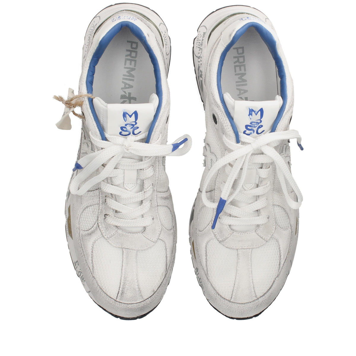 Sneakers in pelle scamosciata e tessuto 