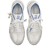 Sneakers in pelle scamosciata e tessuto 