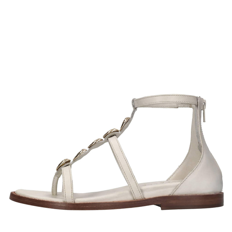 Sandali flat in pelle 