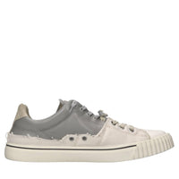 Sneakers in pelle e tessuto 