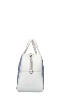 Borsa in ecopelle e tessuto 