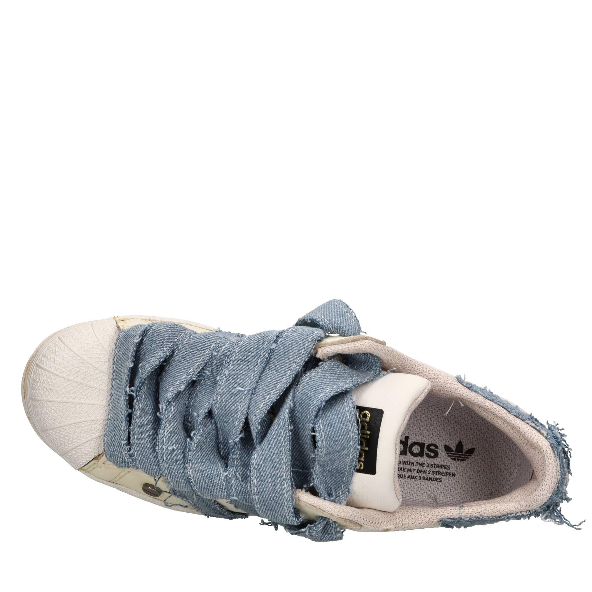Sneakers Superstar in ecopelle e denim 