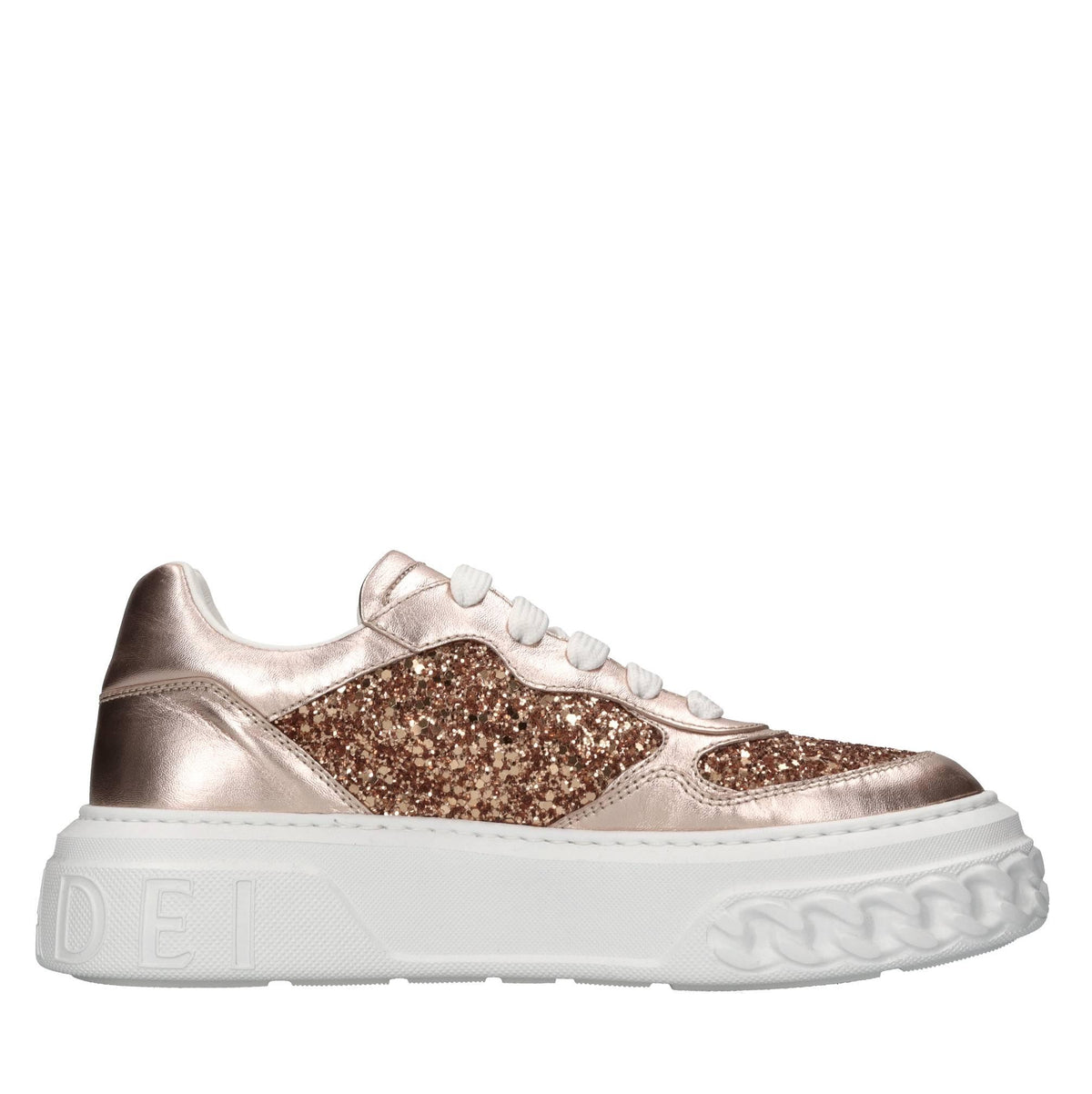 Sneakers Off road in pelle e glitter 