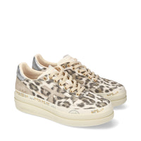 Sneakers in pelle scamosciata e tessuto 