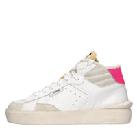 Sneakers in pelle e tessuto 