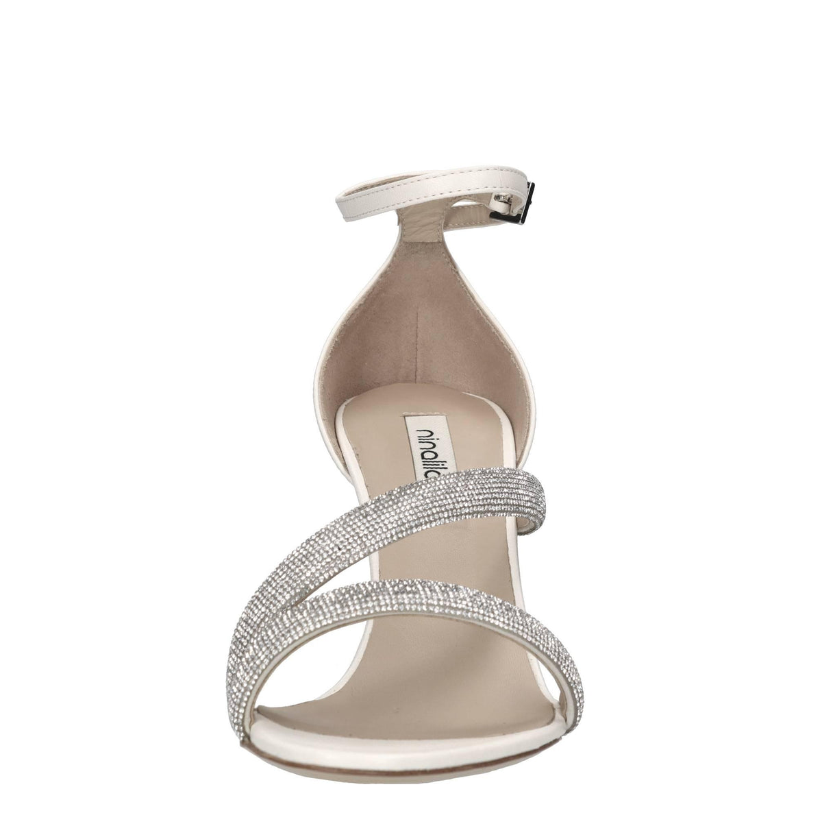 Sandali in pelle e microstrass 