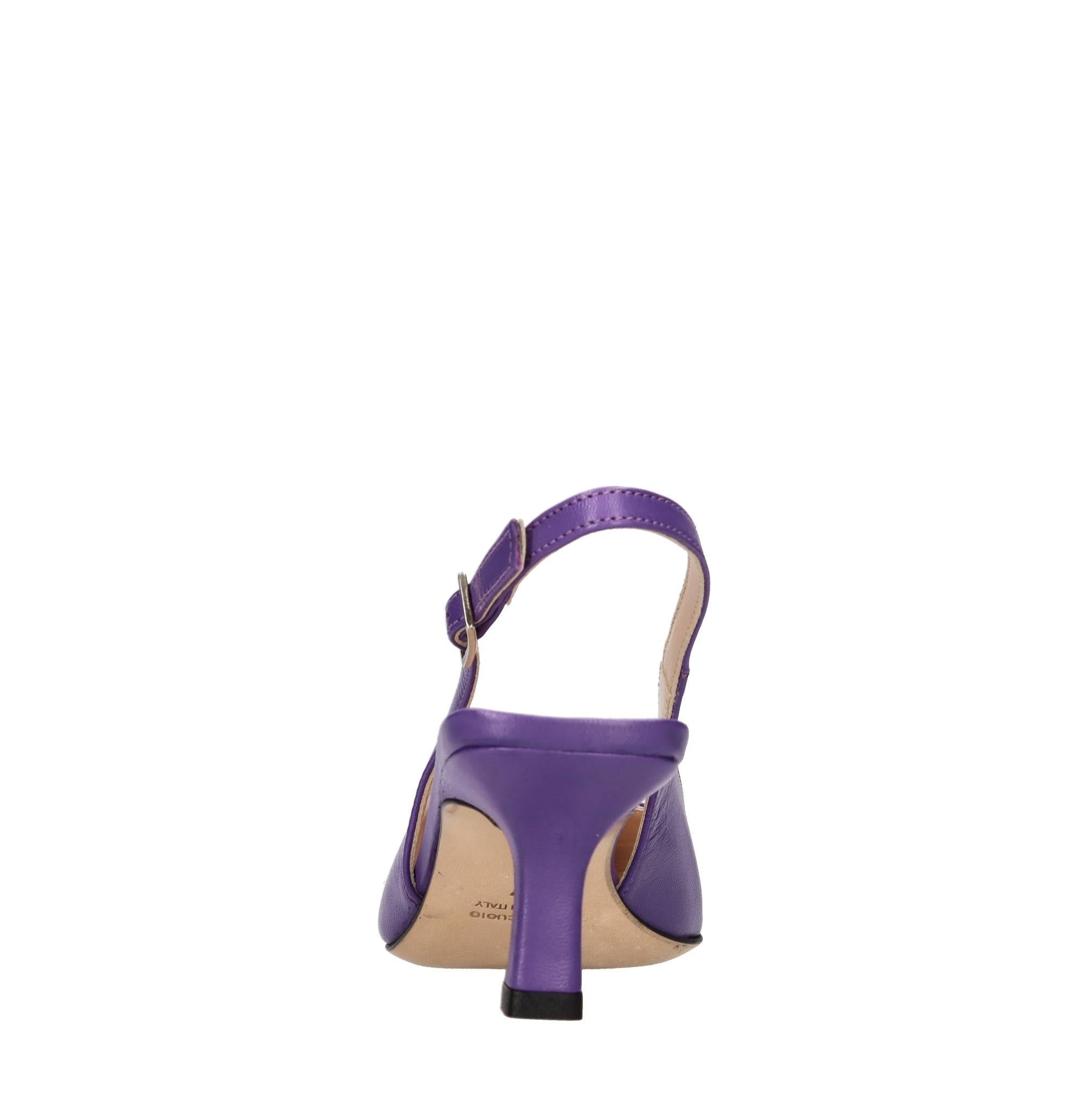 Décolleté slingback in pelle 