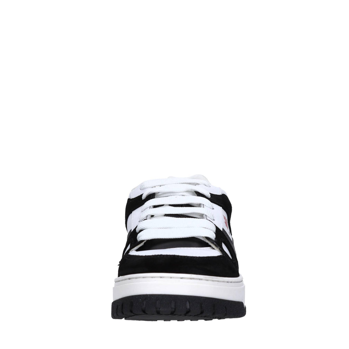 Sneakers in pelle e tessuto 