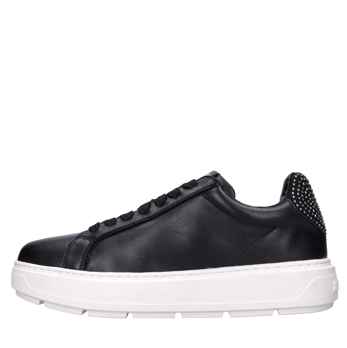 Sneakers in pelle, ecopelle e strass 
