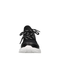 Sneakers in pelle e tessuto 