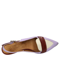 Décolleté slingback in pelle 