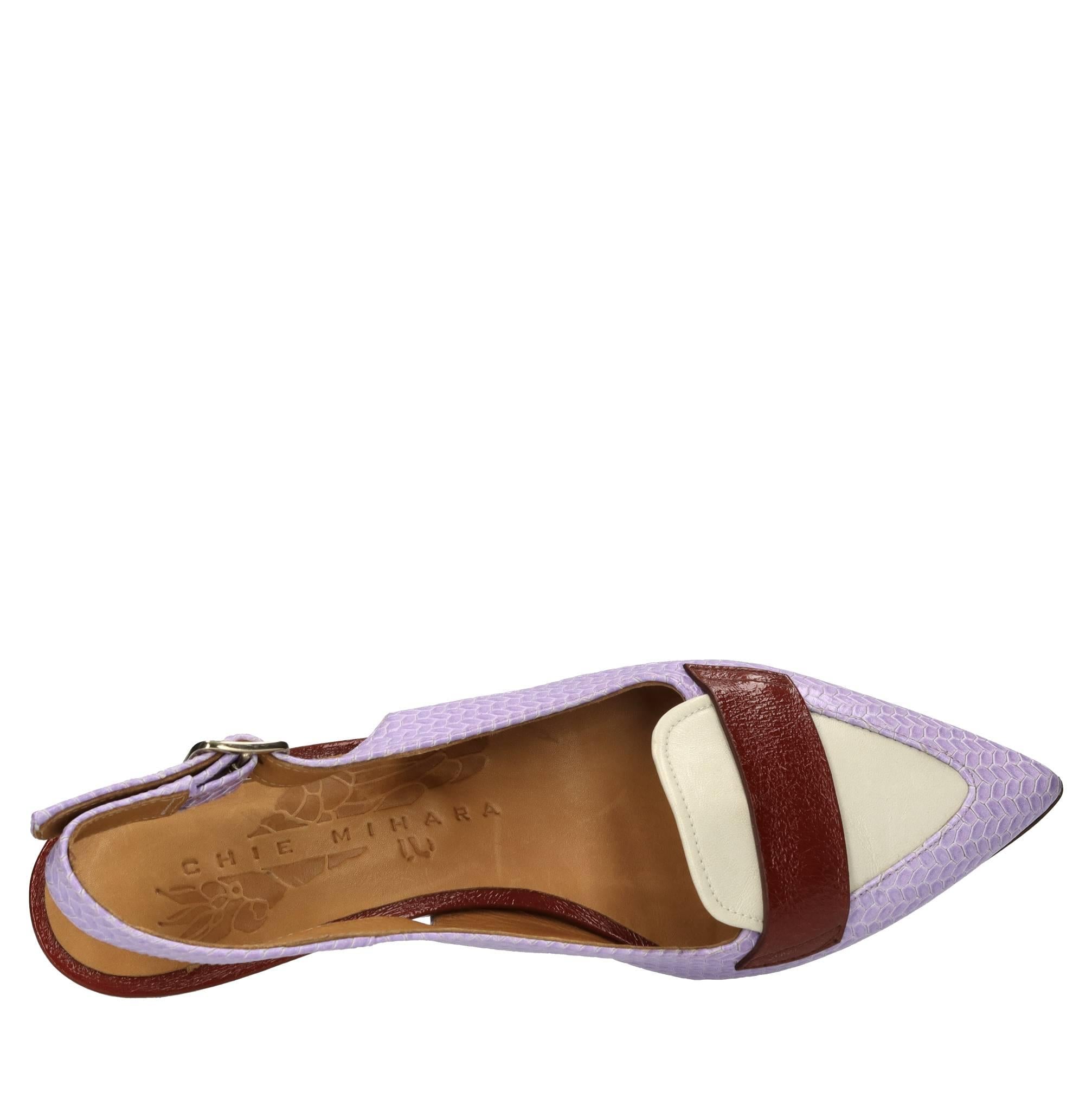 Décolleté slingback in pelle 