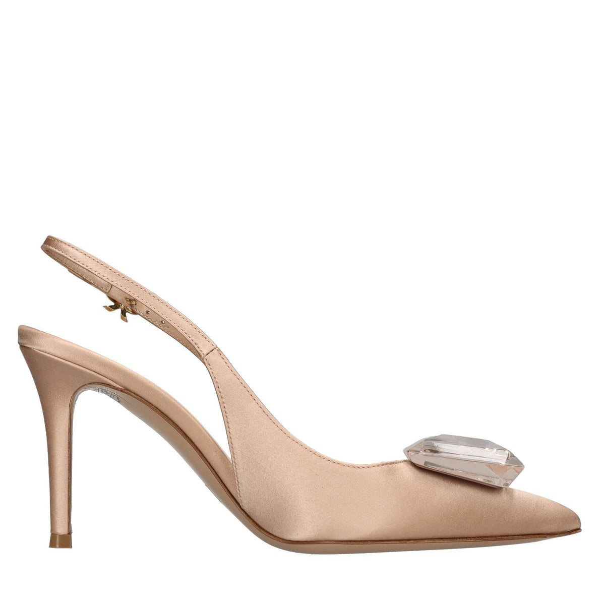 Décolleté slingback modello JAIPUR in raso e pelle 