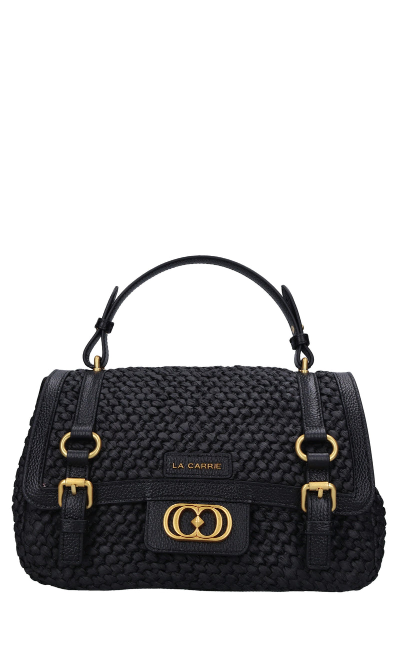 Borsa Atena in pelle e rafia 