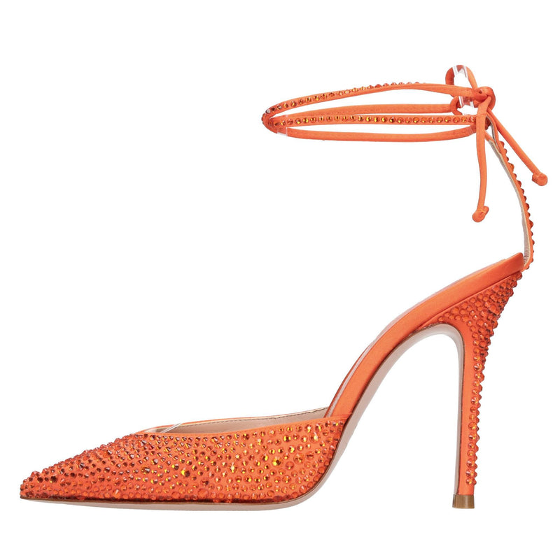 Décolleté slingback Julia in raso e strass 